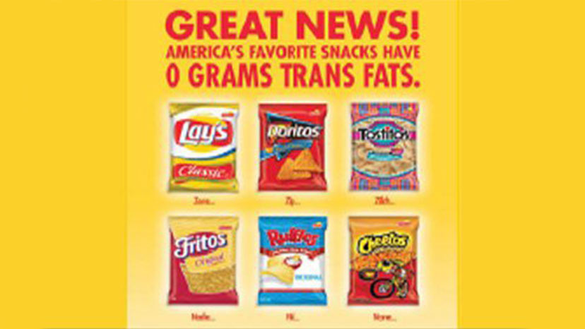 2003 Timeline - FLNA removes trans fat from nearly entire snack chips portfolio