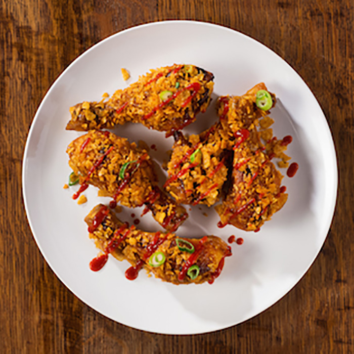 Şeftali ve Acı Soslu Tavuk Bagetler